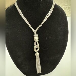 Chico’s long silver necklace